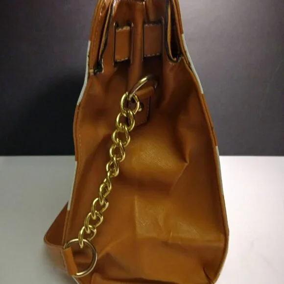 Michael Kors Hand Bag / Michael Kors Shoulder Bag / Orange & White Bag - Picture 6 of 10